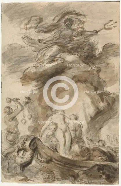 Angelica Is Exposed to the Orc, 1780s. Creator: Jean-Honore Fragonard.