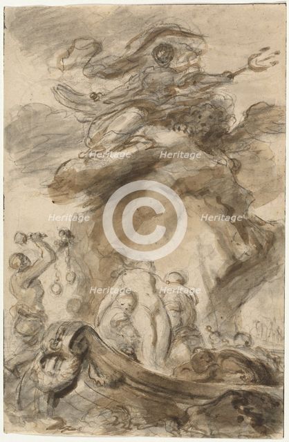 Angelica Is Exposed to the Orc, 1780s. Creator: Jean-Honore Fragonard.
