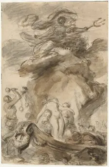Angelica Is Exposed to the Orc, 1780s. Creator: Jean-Honore Fragonard