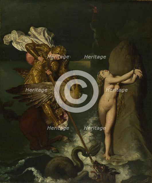 Angelica saved by Ruggiero, 1819-1839. Artist: Ingres, Jean Auguste Dominique (1780-1867)
