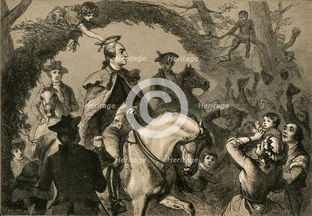 'Angelica Peale Crowning Washington', (1877). Creator: Albert Bobbett.