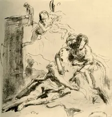 Angelica tends the Wounds of Medor c1757, (1928). Artist: Giovanni Battista Tiepolo