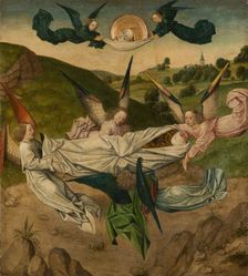Angelis lifting the Body of St Catherine to Mount Sinai, c1470-1480. Creator: Cologne Master