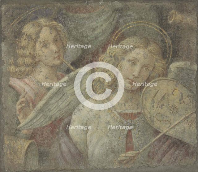 Angels making music, 16th century.