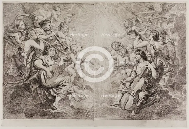 Angels Making Music, c. 1650. Creator: Cornelis Schut I.
