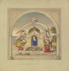 Angels carry the Holy Family's house from Nazareth to Loreto. Creator: Ludwig Sigismund Ruhl