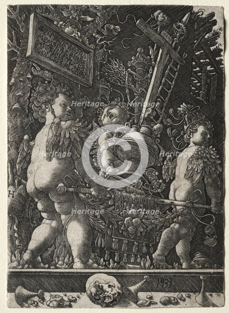 Angels Carrying the Emblems of the Passion, 1533. Creator: Master H. L. (German).