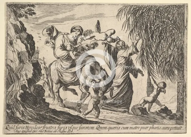 Angels Giving Dates to Child, 1610-42. Creator: Pierre Brebiette.