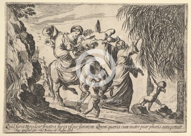Angels Giving Dates to Child, 1610-42. Creator: Pierre Brebiette.