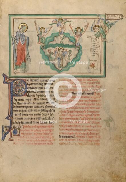 Angels Holding the Four Winds and an Angel Signifying Christ, about 1255-1260. Creator: Unknown.