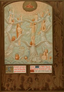 Angels present to God the souls of the newly elected, After...The Grimani Breviary, 1515-1520, 1877. Creator: Unknown