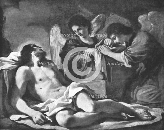 ''" Angels Weeping over the Dead Christ"; from the picture by Guercino', 1890. Creator: Unknown.