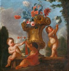 Angels with a Vase I, 1730-1760. Creator: Unknown