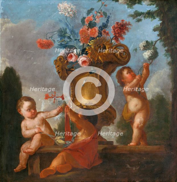 Angels with a Vase I, 1730-1760. Creator: Unknown.