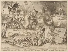 Anger (Ira), from the series The Seven Deadly Sins, 1558. Creator: Philip Galle