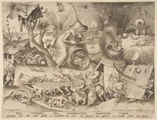 Anger (Ira), from the series The Seven Deadly Sins, 1558. Creator: Philip Galle