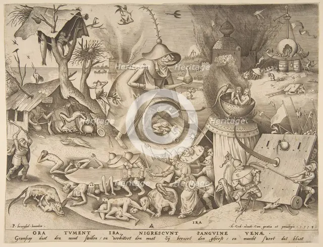 Anger (Ira), from the series The Seven Deadly Sins, 1558. Creator: Philip Galle.