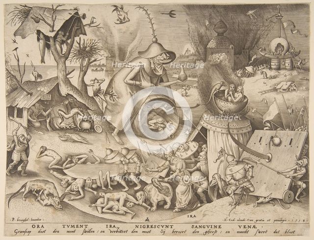 Anger (Ira), from the series The Seven Deadly Sins, 1558. Creator: Philip Galle.