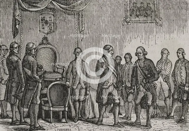 Anger of King Charles IV with the Count of Aranda, War of Roussillon, (1793-1795), 1851.  Creator: Unknown.