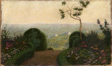 Angolo di giardino (garden corner), 1909. Creator: Morbelli, Angelo (1853-1919)