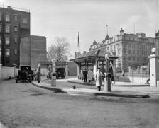 Anglo-American Oil Company petrol station, Euston Road, London, 1922. Artist: Bedford Lemere and Company
