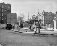 Anglo-American Oil Company petrol station, Euston Road, London, 1922. Artist: Bedford Lemere and Company