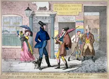 Anglo-Gallic salutations in London, or, practice makes perfect 1822. Artist: George Cruikshank