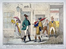 Anglo-Gallic salutations in London - or Practice makes perfect - 1835. Artist: Anon