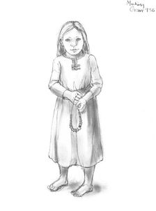 Anglo-Saxon girl, c5th-10th century, (c1990-2010) Artist: Judith Dobie