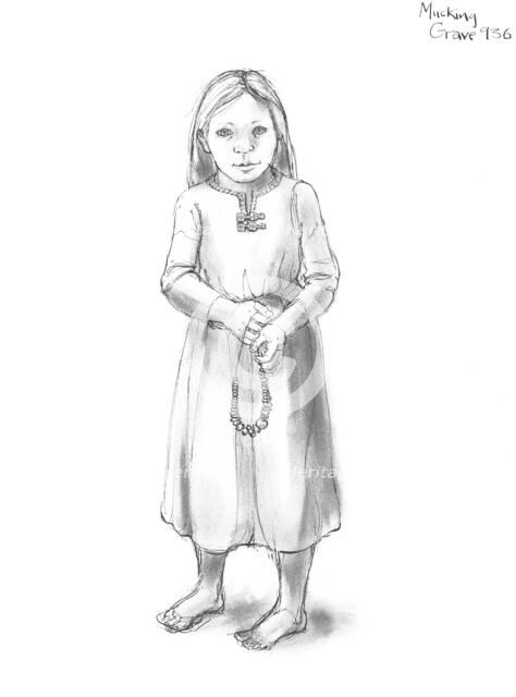 Anglo-Saxon girl, c5th-10th century, (c1990-2010) Artist: Judith Dobie.