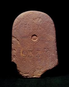 Anglo-Saxon grave marker from Lindisfarne Priory, Northumberland, c700. Creator: Unknown