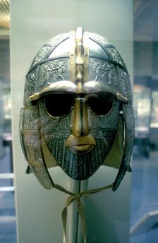 Anglo-Saxon helmet and mask from the Sutton Hoo Treasure, 7th Century