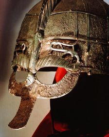 Anglo-Saxon helmet from the Sutton Hoo Treasure, 7th Century