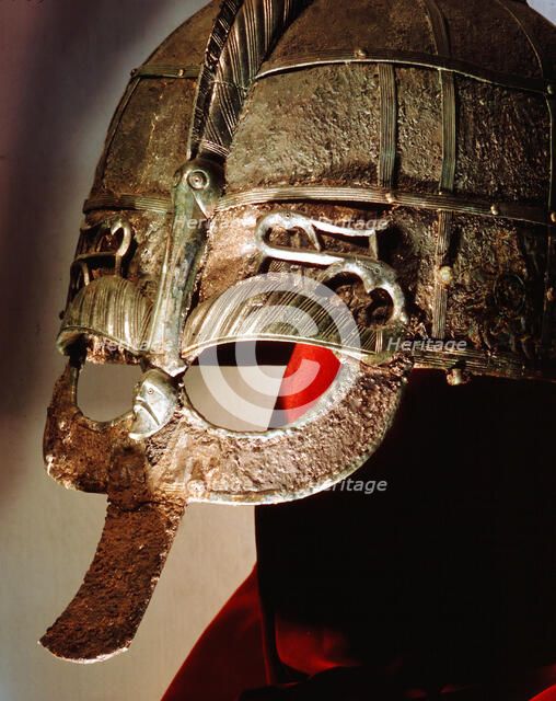 Anglo-Saxon helmet from the Sutton Hoo Treasure, 7th Century. Artist: Unknown