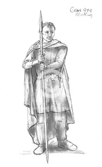 Anglo-Saxon man, c5th-10th century, (c1990-2010) Artist: Judith Dobie.