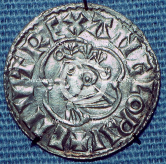 Anglo-Saxon Silver Penny of Cnut. Artist: Unknown