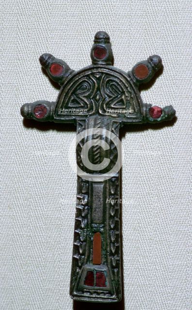Anglo-Saxon radiate-headed brooch, 5th century. Artist: Unknown