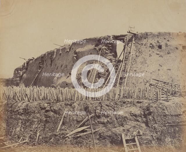 Angle of North Taku Fort at Which the French Entered, August 21, 1860, 1860. Creator: Felice Beato.