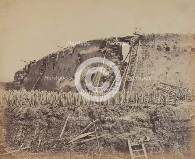 Angle of North Taku Fort at Which the French Entered, August 21, 1860, 1860. Creator: Felice Beato.