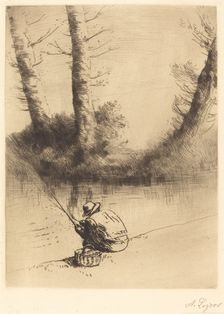 Angler (Le pecheur a la ligne). Creator: Alphonse Legros
