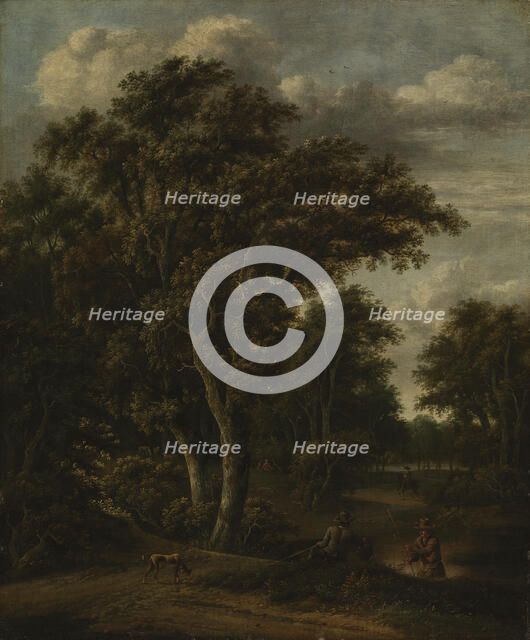 Anglers by a pond, c1670s. Creator: Jacob van Ruisdael.