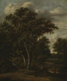 Anglers by a pond, c1670s. Creator: Jacob van Ruisdael