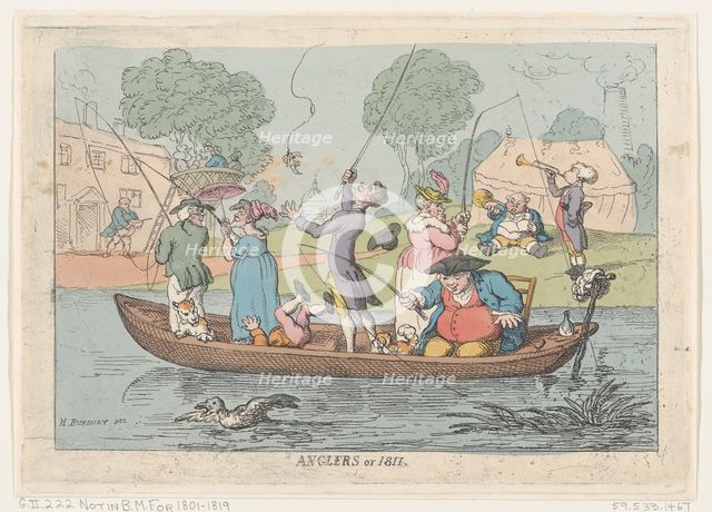 Anglers of 1811, 1811., 1811. Creator: Thomas Rowlandson.