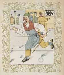 Angry shop-owner, 1900. Creator: Lothar Meggendorfer