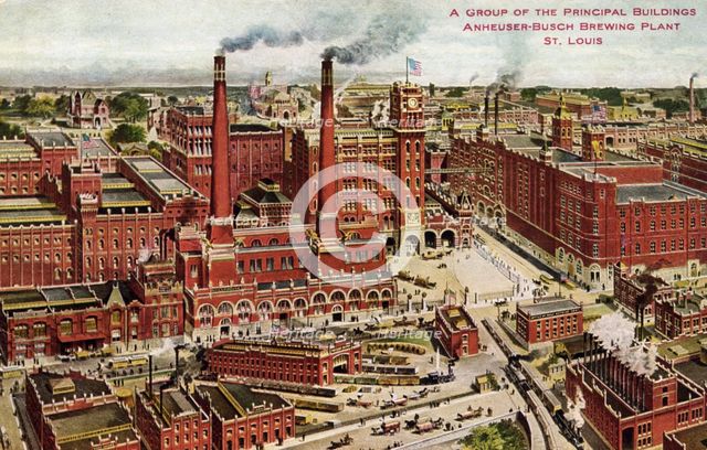 Anheuser-Busch brewing plant, St Louis, Missouri, USA, 1910. Artist: Unknown