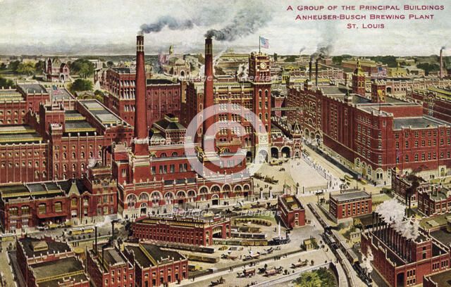 Anheuser-Busch brewing plant, St Louis, Missouri, USA, 1910. Artist: Unknown
