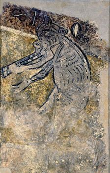 Animal musician, from the apse window decoration of Isavarre's Church, Pallars Sobirà