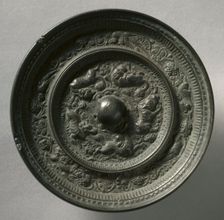 Animal-and-Grape Mirror, early 12th Century-mid 13th Century. Creator: Unknown