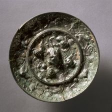 Animal-and-Grape Mirror, early 7th Century- early 10th Century. Creator: Unknown
