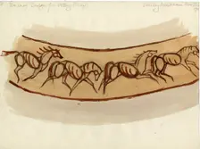 Animal design for pottery c1950. Creator: Shirley Markham